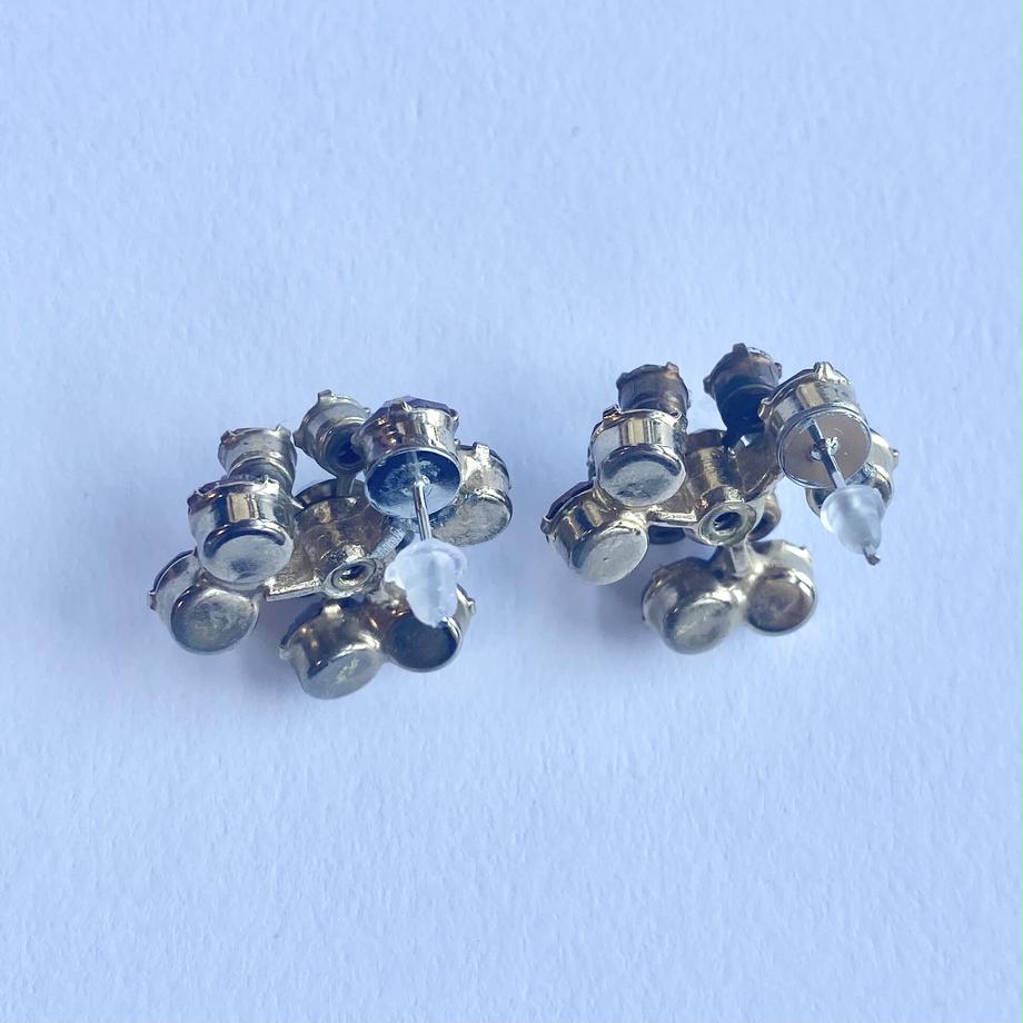 オーロラカラーグラス&パープルカラーグラス リメイク ピアス