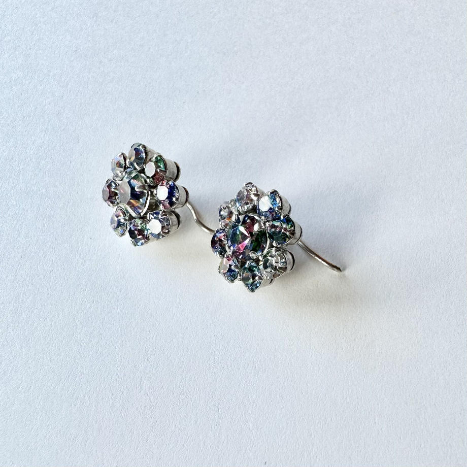 アイリスグラス クラスター ヴィンテージピアス