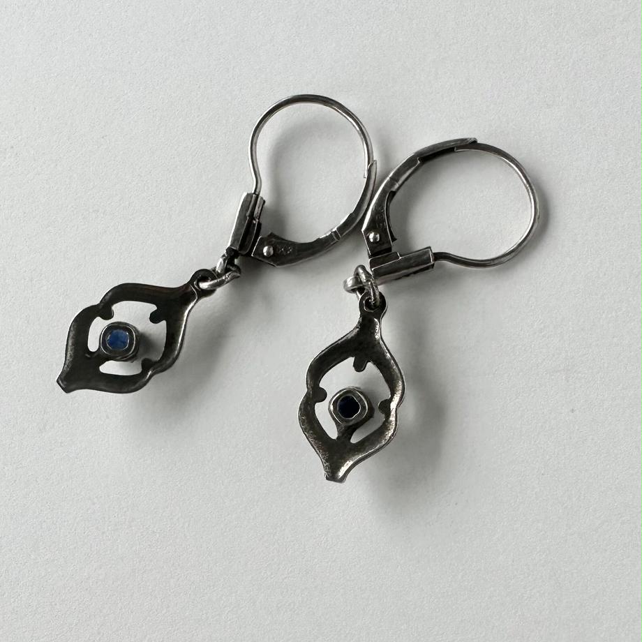 K&L スターリングシルバー&ブルーサファイア ピアス(ソーティングメモ付)