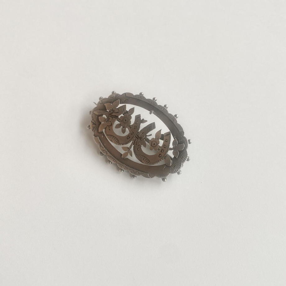 ダブルホースシュー アンティーク ブローチ 1890年