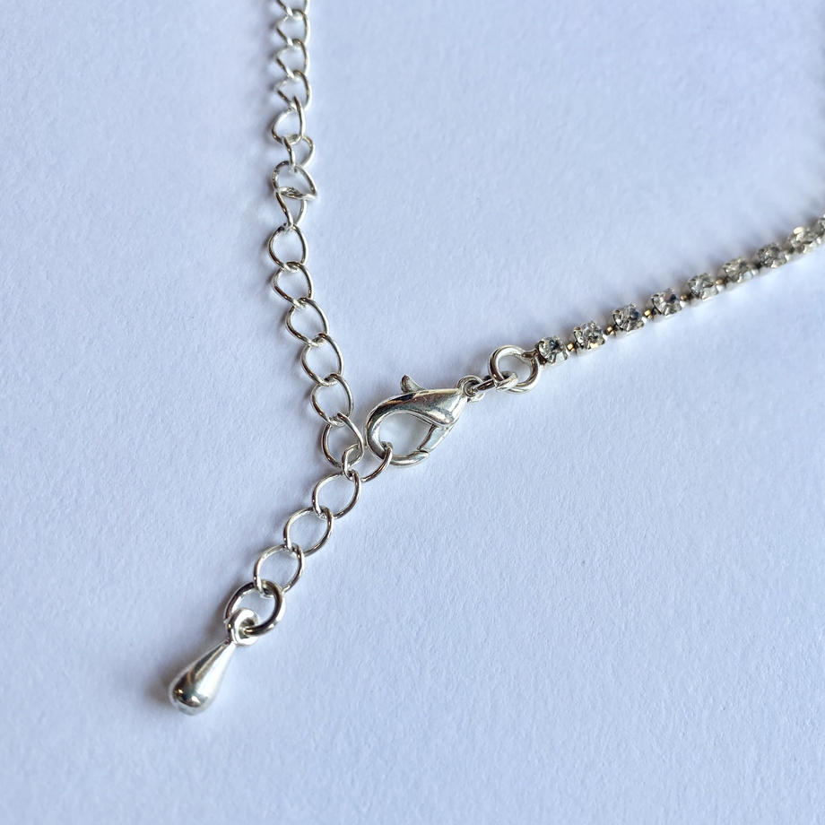 フランスヴィンテージ パープル&クリア ネックレス