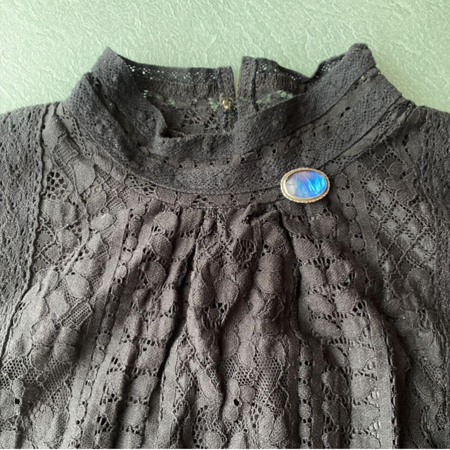 バタフライウィング オーバルブローチ