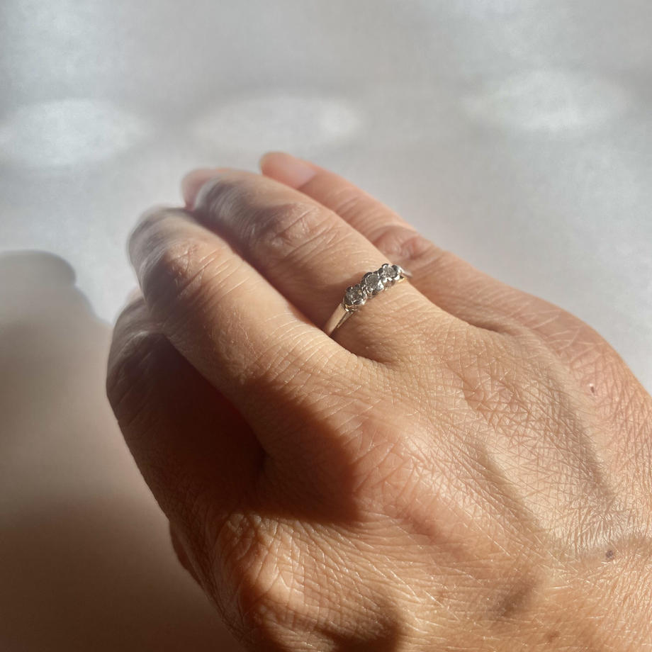 18Kゴールド コンビカラー ダイヤモンドリング 10号