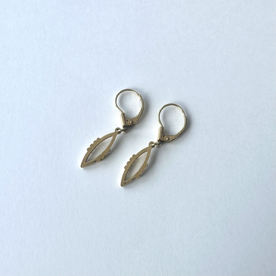 K&L 14ctロールドゴールド モダンリーフ ピアス
