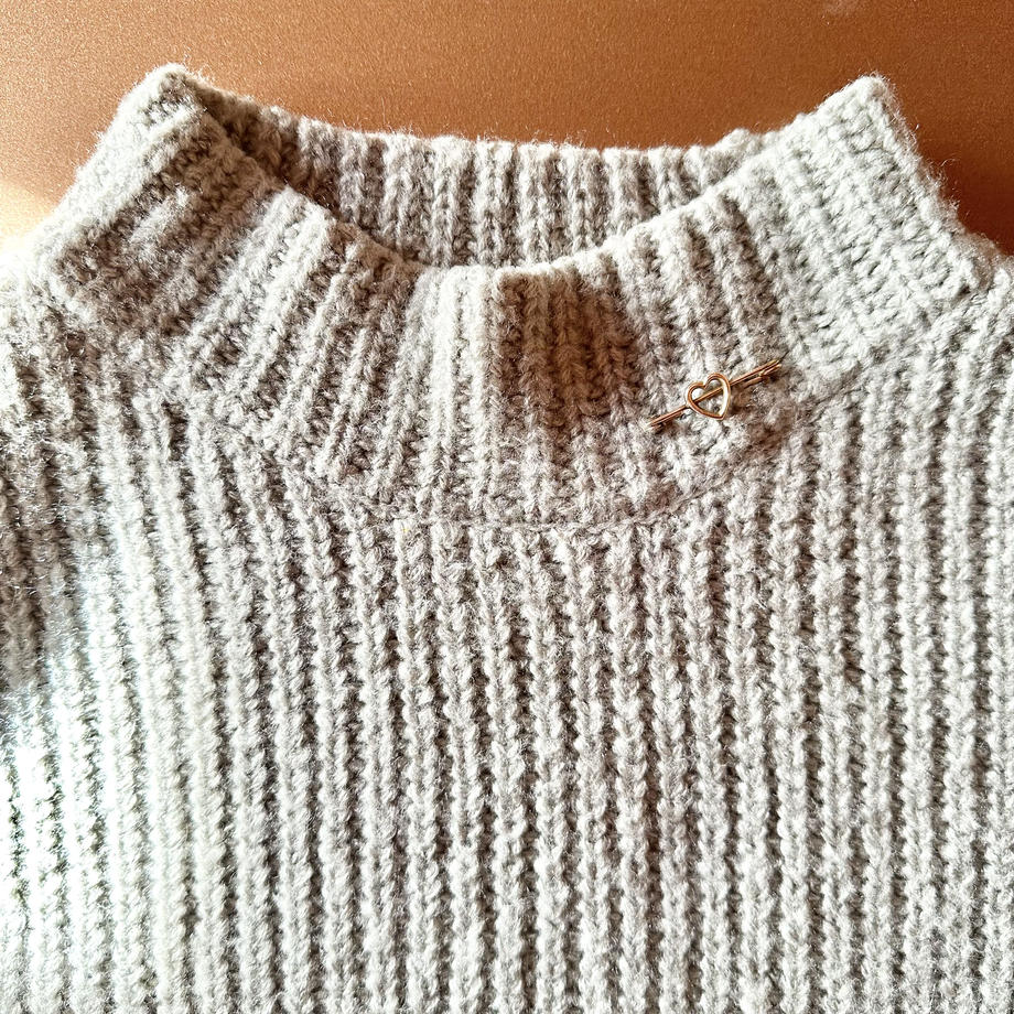 ロールドゴールド ハート バーブローチ