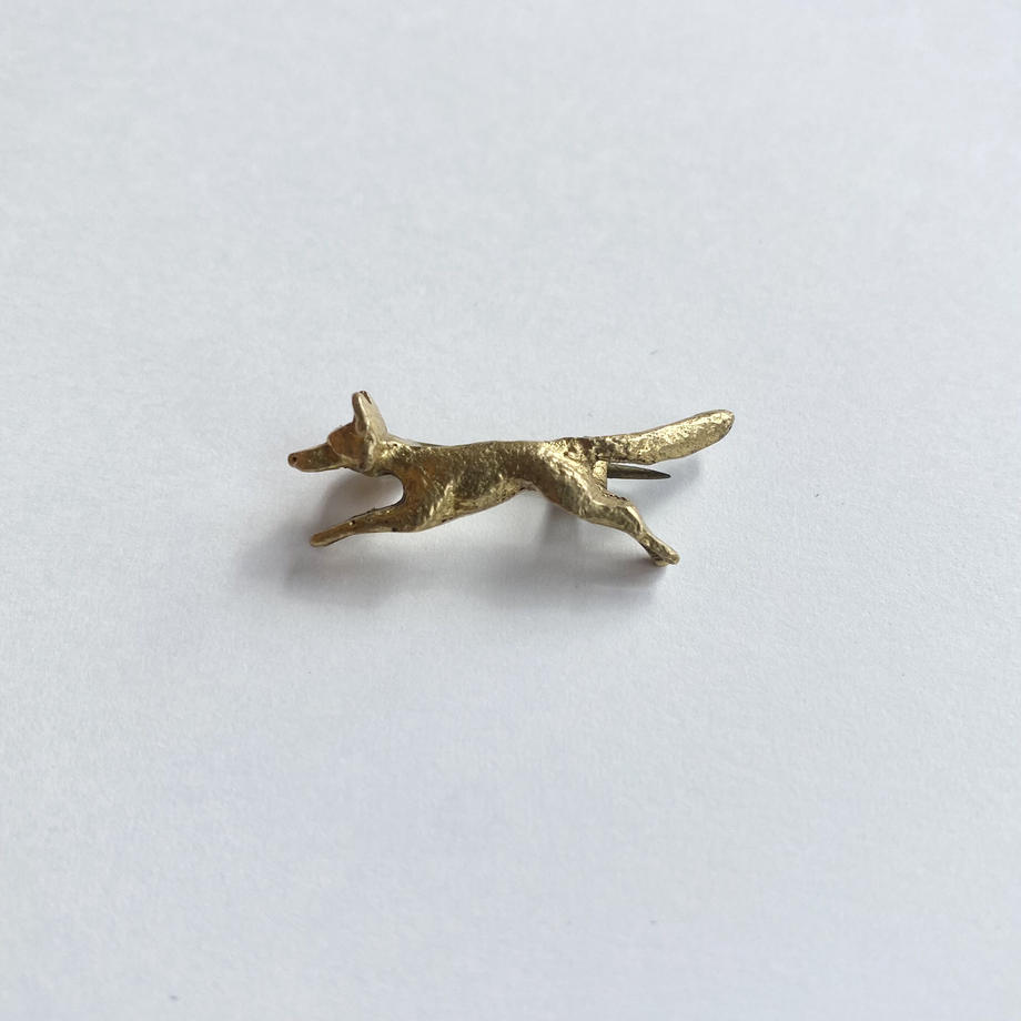 ゴールドトーン フォックス ブローチ