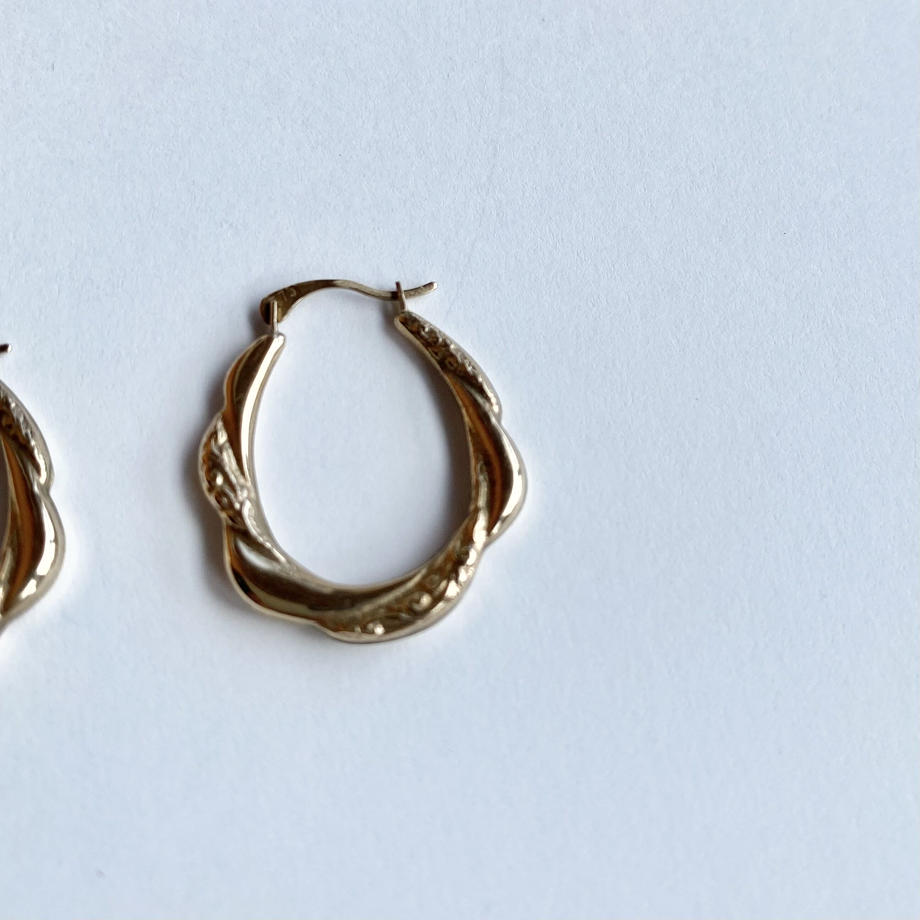 9Kゴールド フープピアス