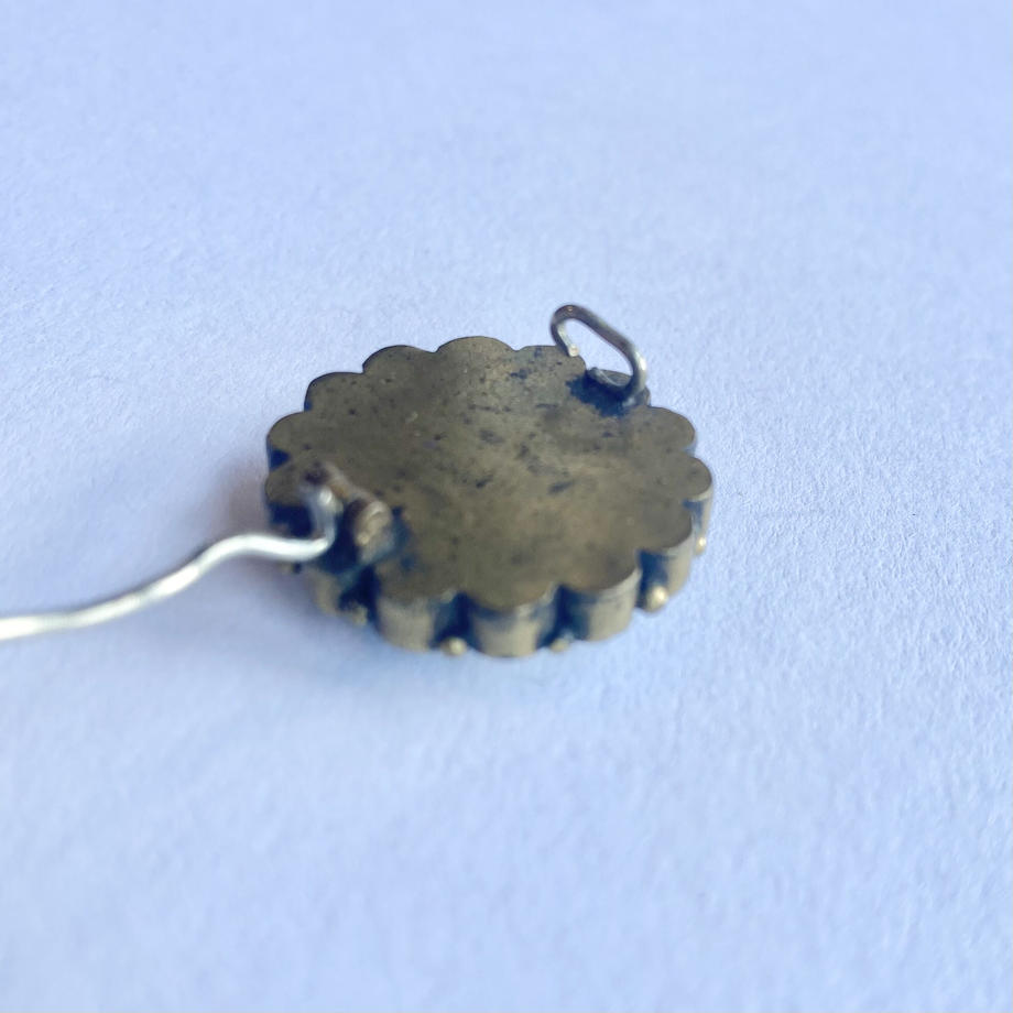 マイクロモザイク アンティークブローチ 忘れな草