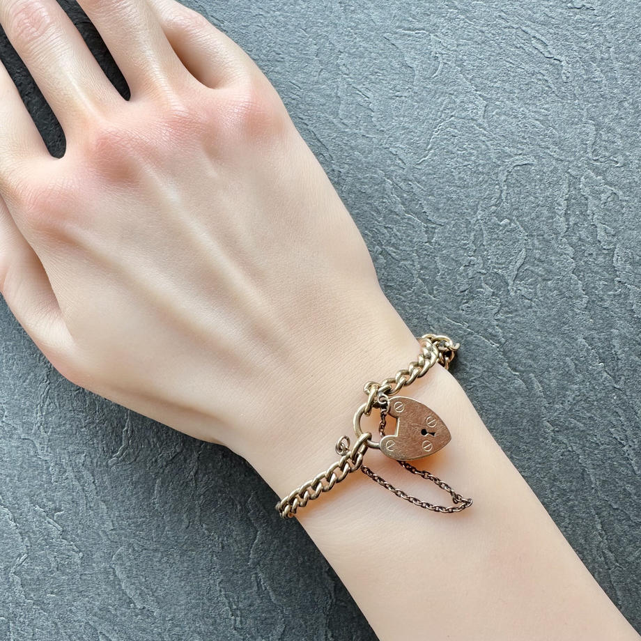 18Kロールドゴールド パドロック ブレスレット