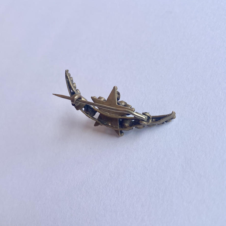 エドワーディアン クレセント&スター ブローチ
