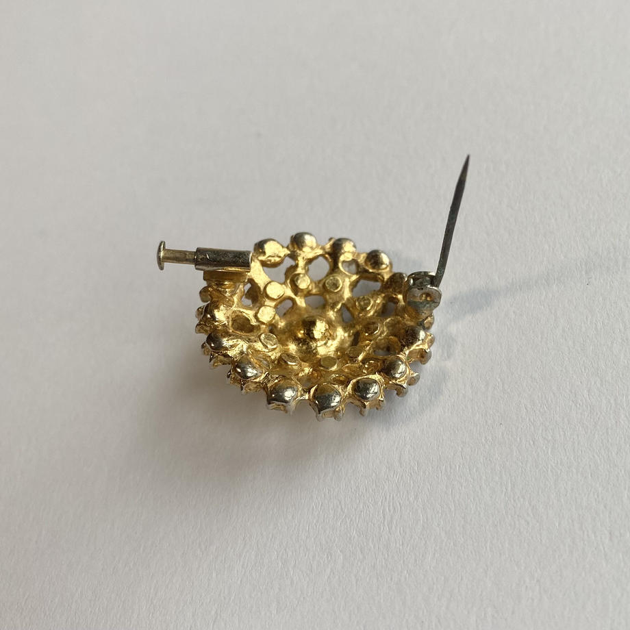 ヴィンテージ アイリスグラス クラスターブローチ