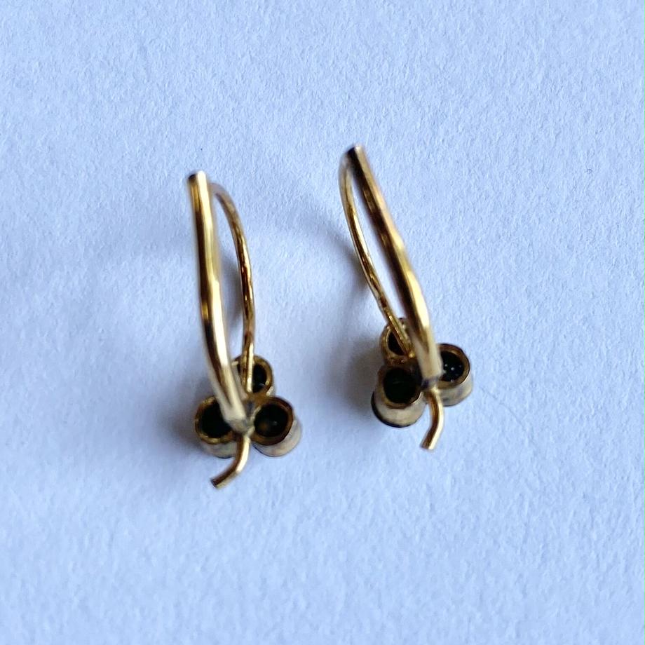 エドワーディアン ロールドゴールド ピアス クローバー