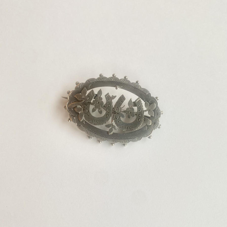 ダブルホースシュー アンティーク ブローチ 1890年
