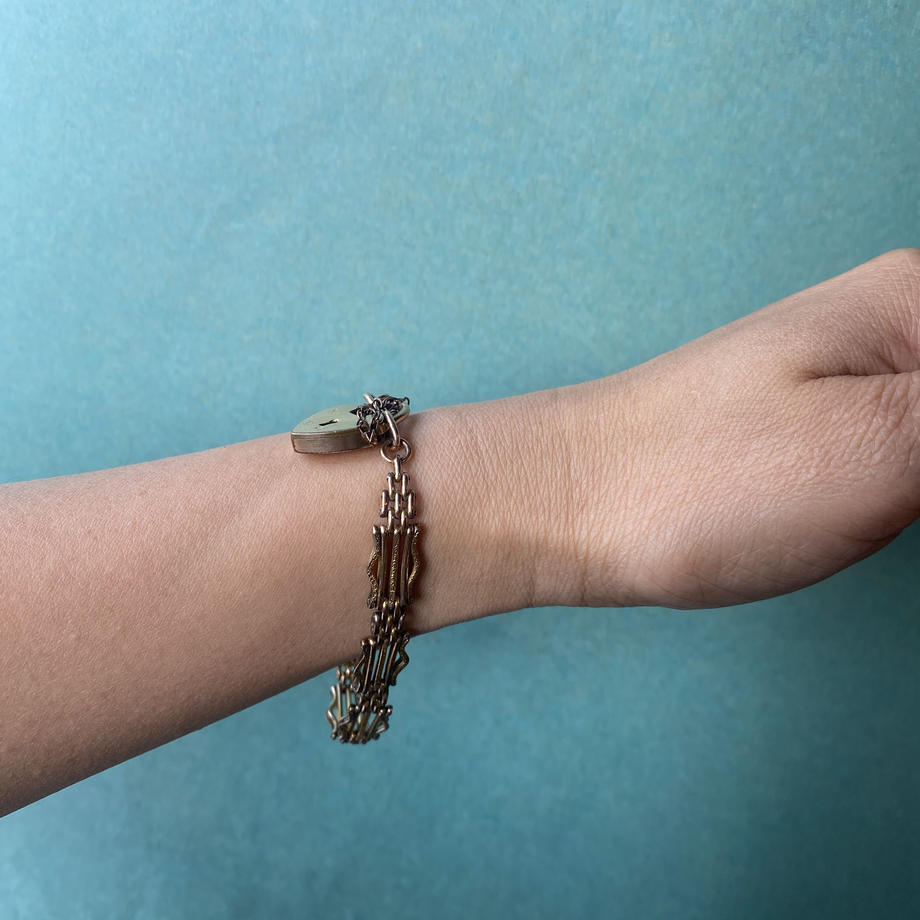 ロールドゴールド ゲートチェーン パドロック ブレスレット