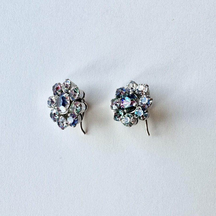 アイリスグラス クラスター ヴィンテージピアス