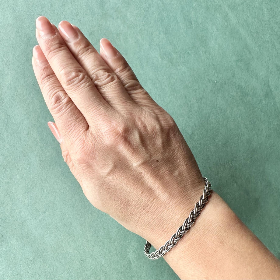 ブレイデッド スターリングシルバー バングル