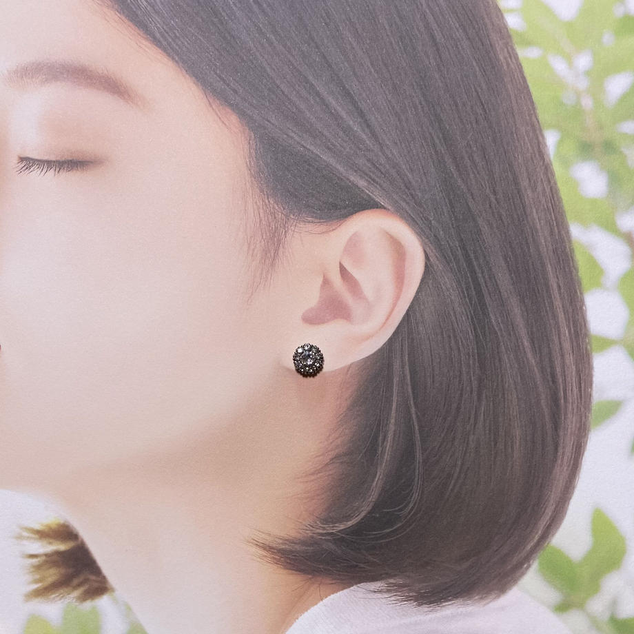 ヴィンテージ クリアグラス ピアス