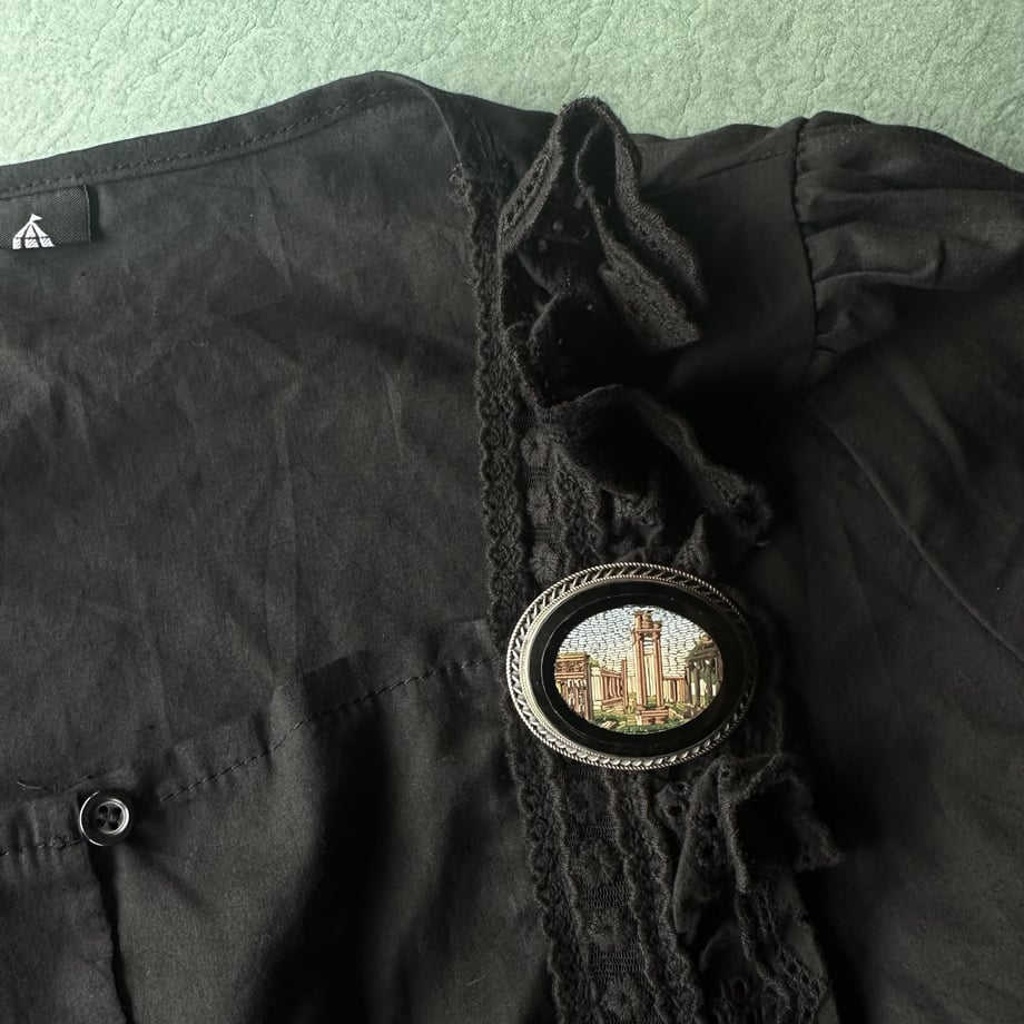 マイクロモザイク グランドツアー フォロロマーノ ブローチ