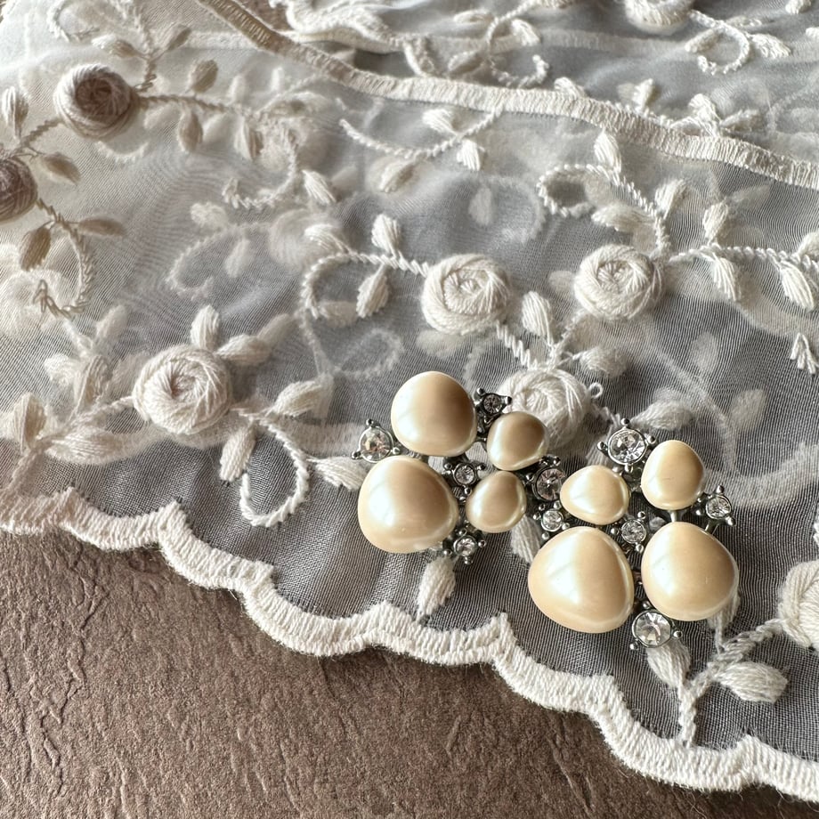 MONET グラスパール&クリアグラス ピアス