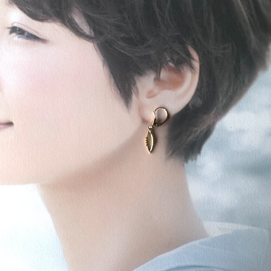 K&L 14ctロールドゴールド モダンリーフ ピアス