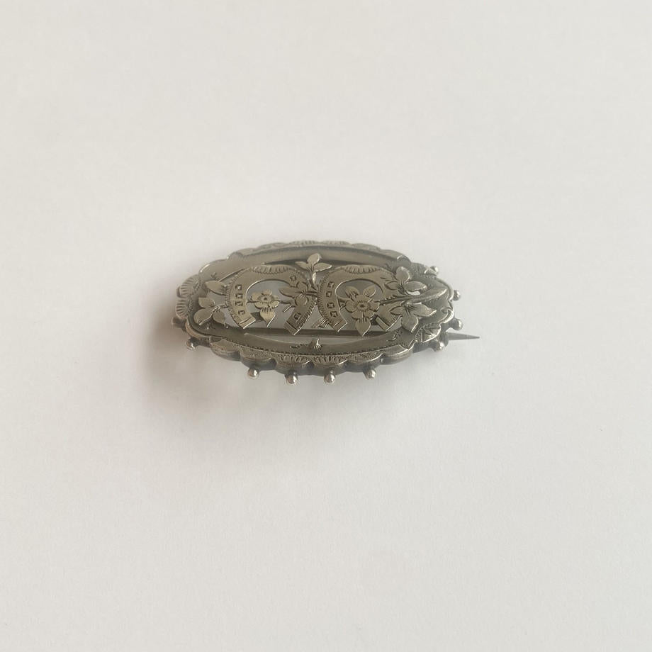 ダブルホースシュー アンティーク ブローチ 1890年