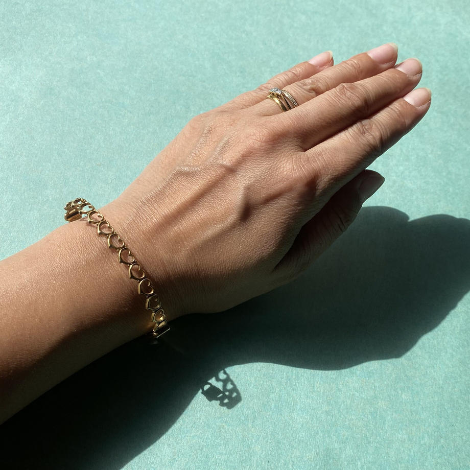 ロールドゴールド ハート バングル