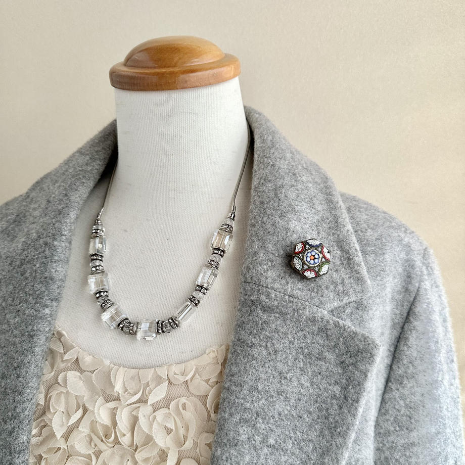 マイクロモザイク ヘキサゴン ブローチ