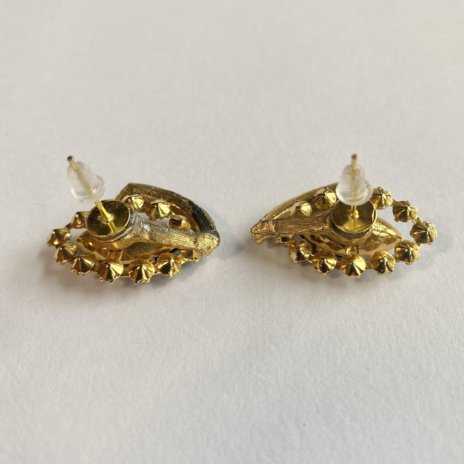 パープルカラーグラス ピアス(リメイク)