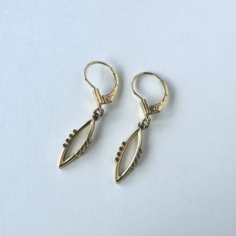 K&L 14ctロールドゴールド モダンリーフ ピアス