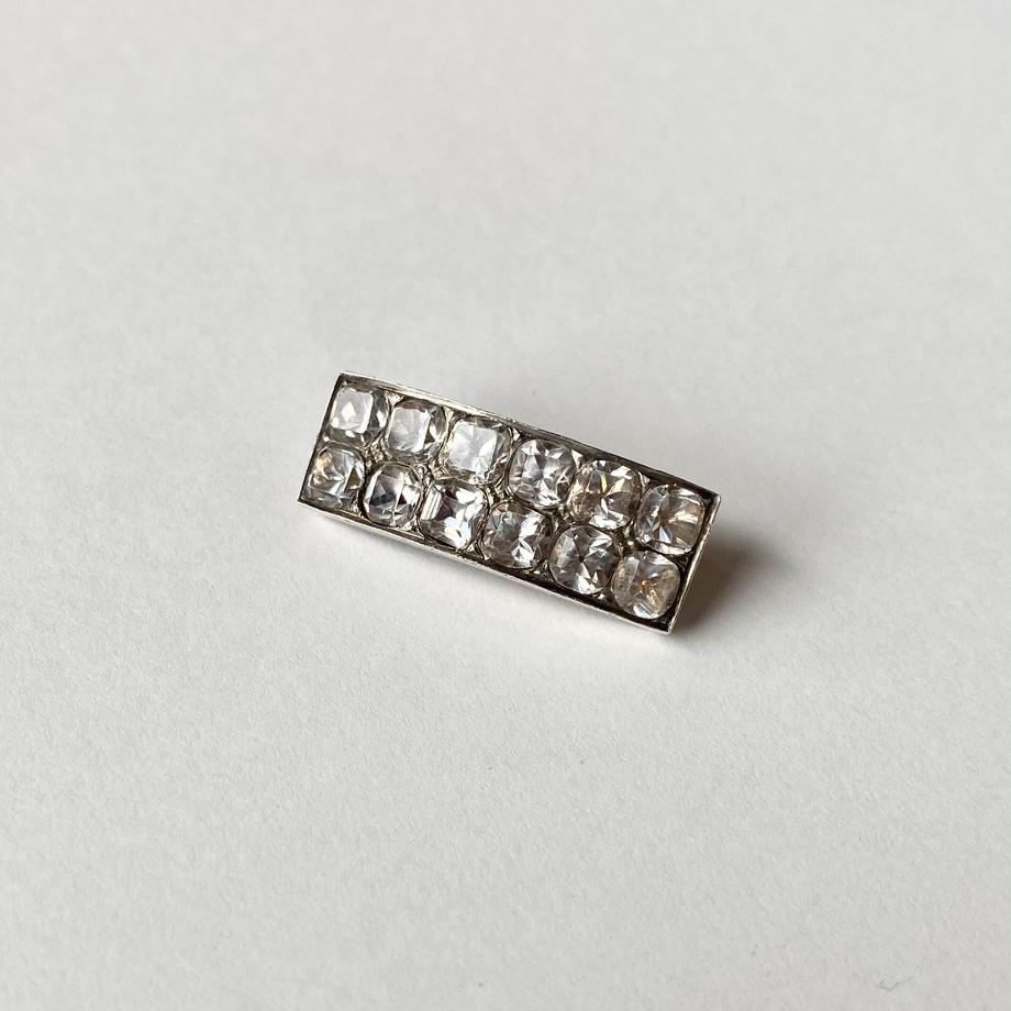 ジョージアン ペースト レクタングル ブローチ