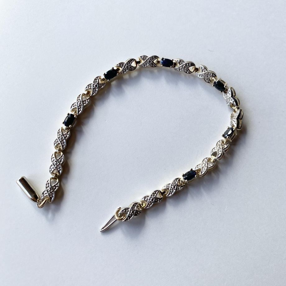 Krementz(クレメンツ) 人工サファイア&シルバーon14kgf ブレスレット