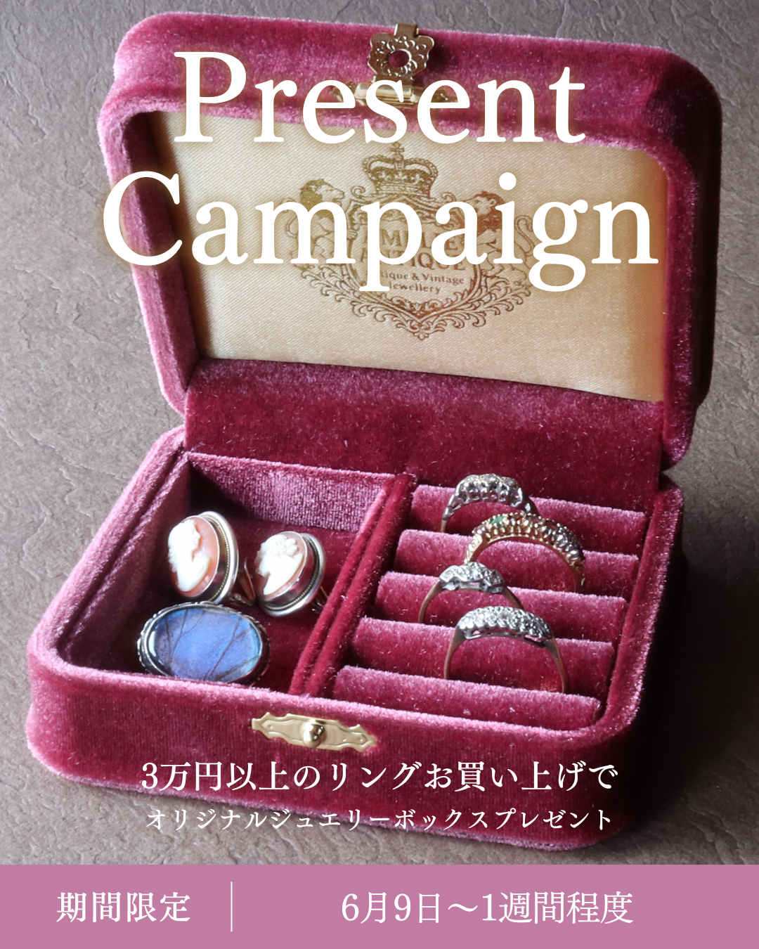 ハイジュエリーリング ジュエリーボックスプレゼントキャンペーン