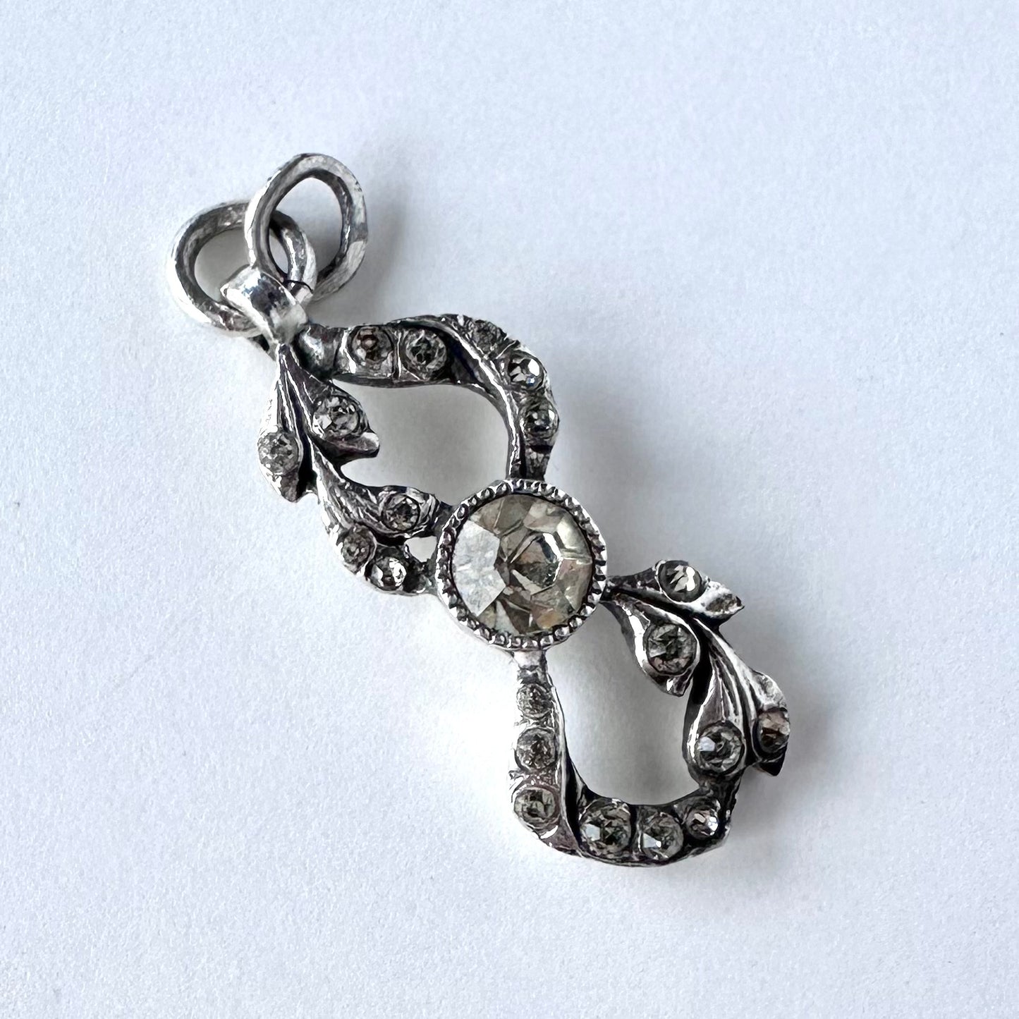 アンティーク クリアグラス ペンダントトップ