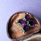 ヴィクトリアン アメジストカラーグラス ブローチ