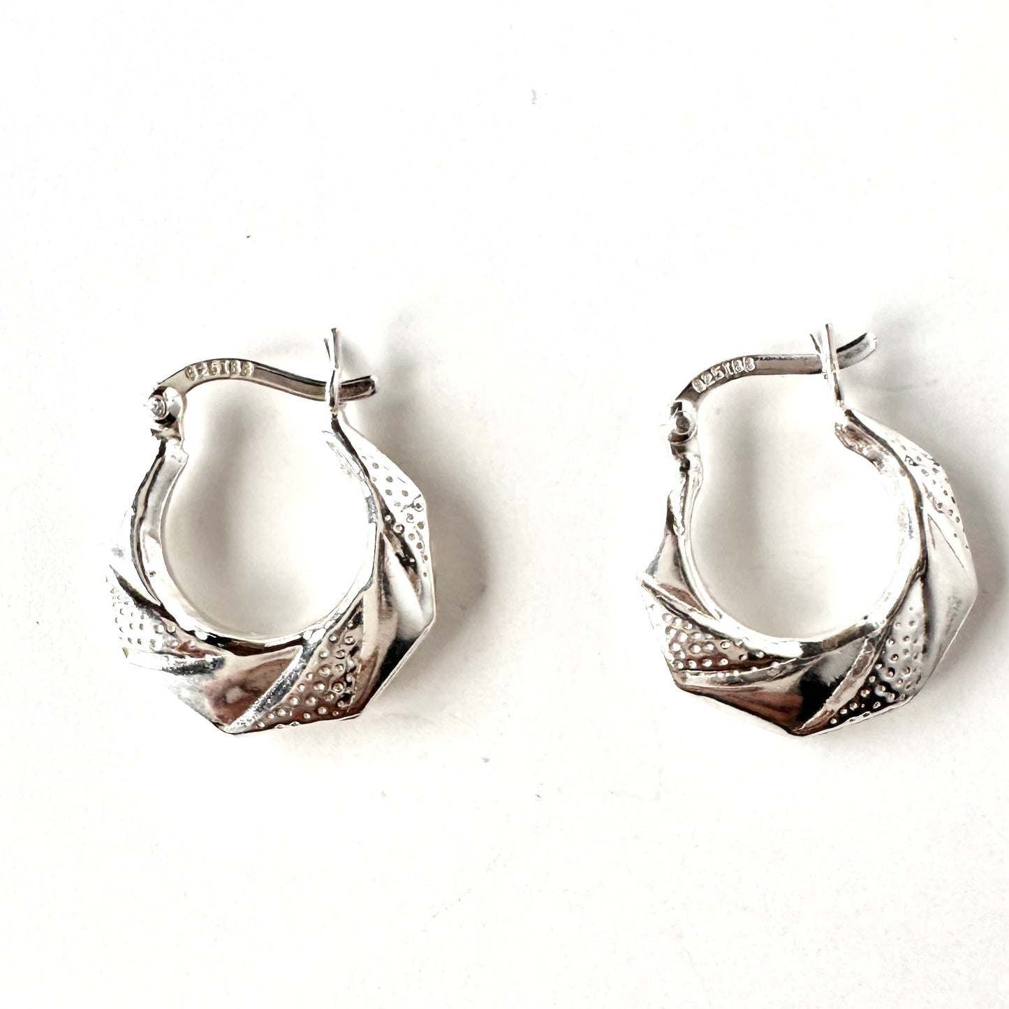 スターリングシルバー フープピアス