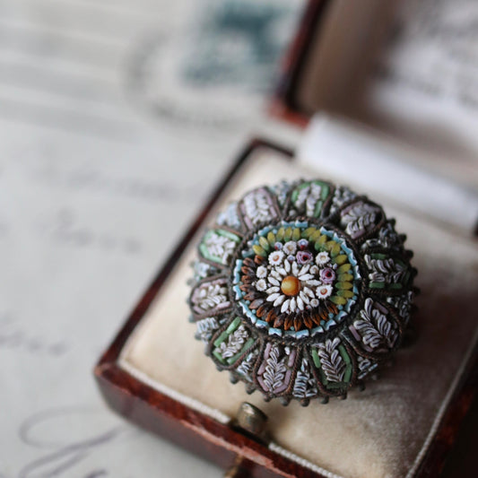 マイクロモザイク ラウンドブローチ②