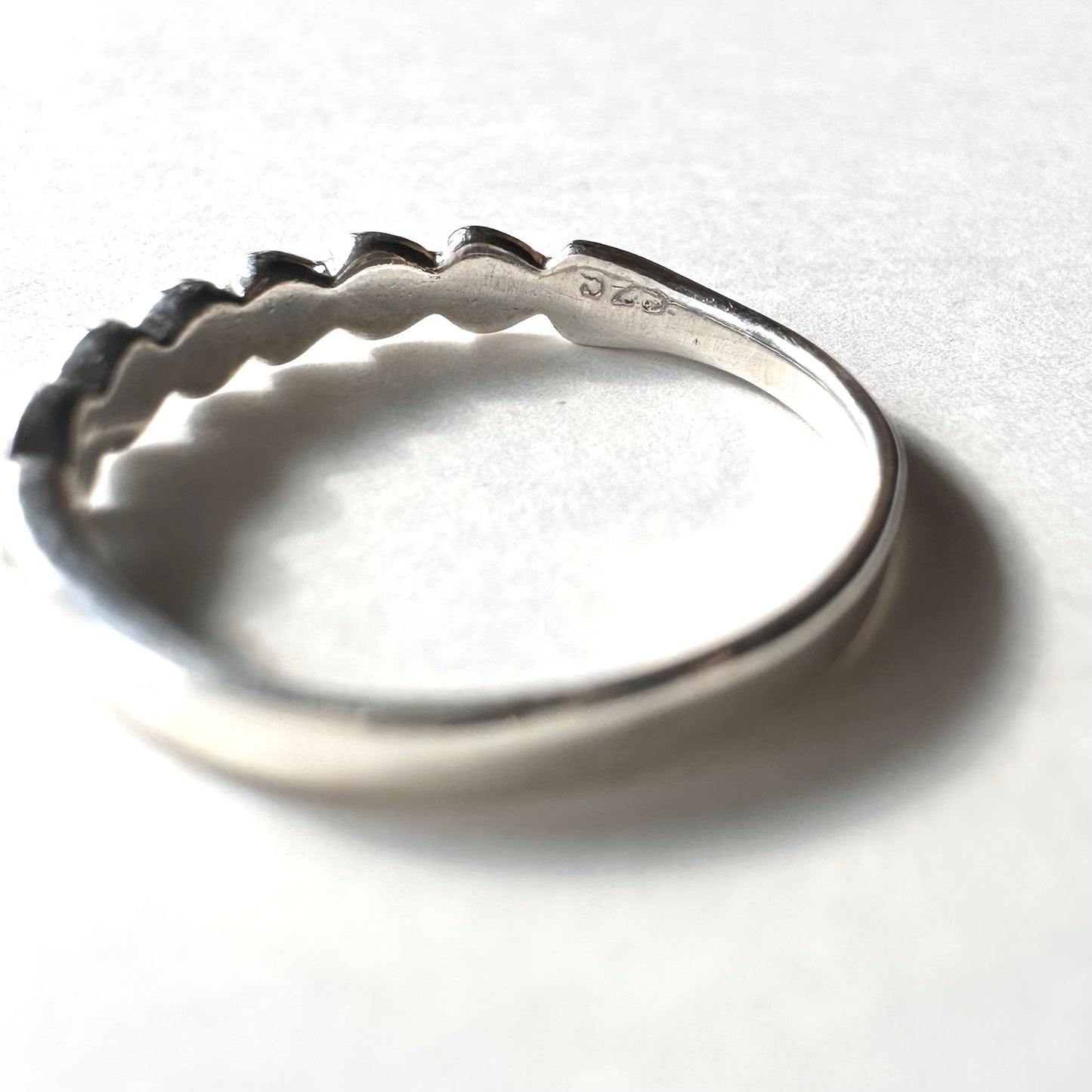 マーカサイト＆ハート スターリングシルバー リング 11.5号