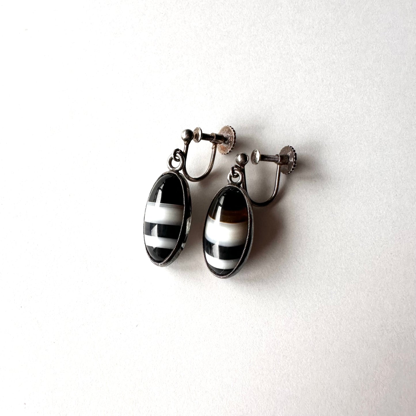 イヤリング バンデッドアゲート イヤリング