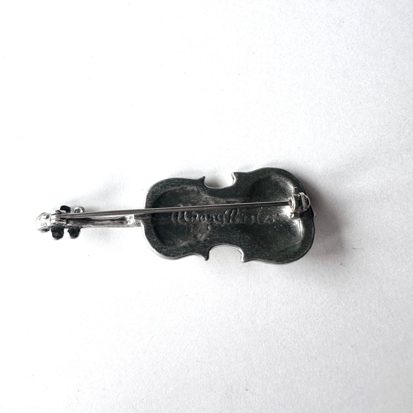 Albany Pewter バイオリン ブローチ