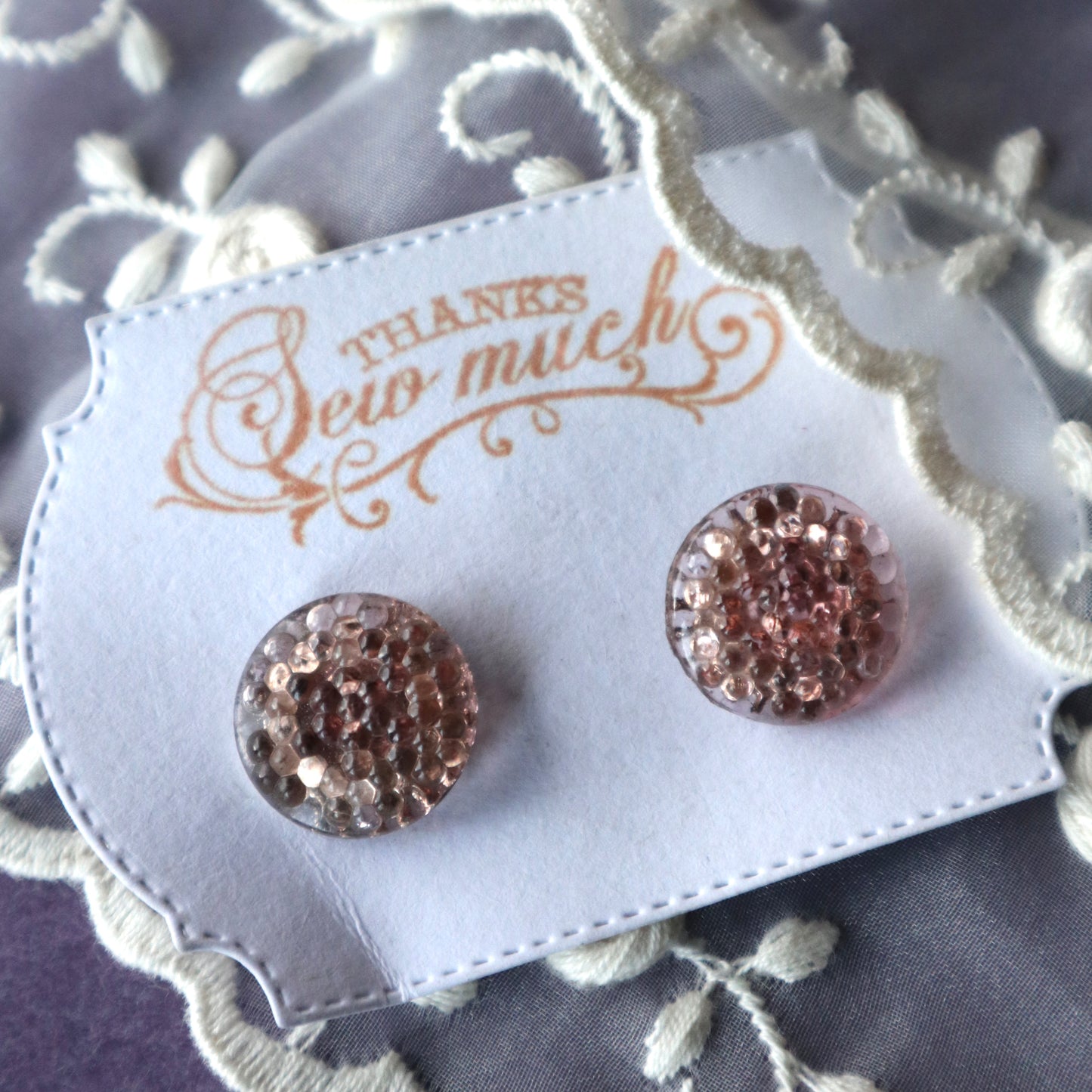 ヴィンテージ グラスビーズ ボタン(2個セット)