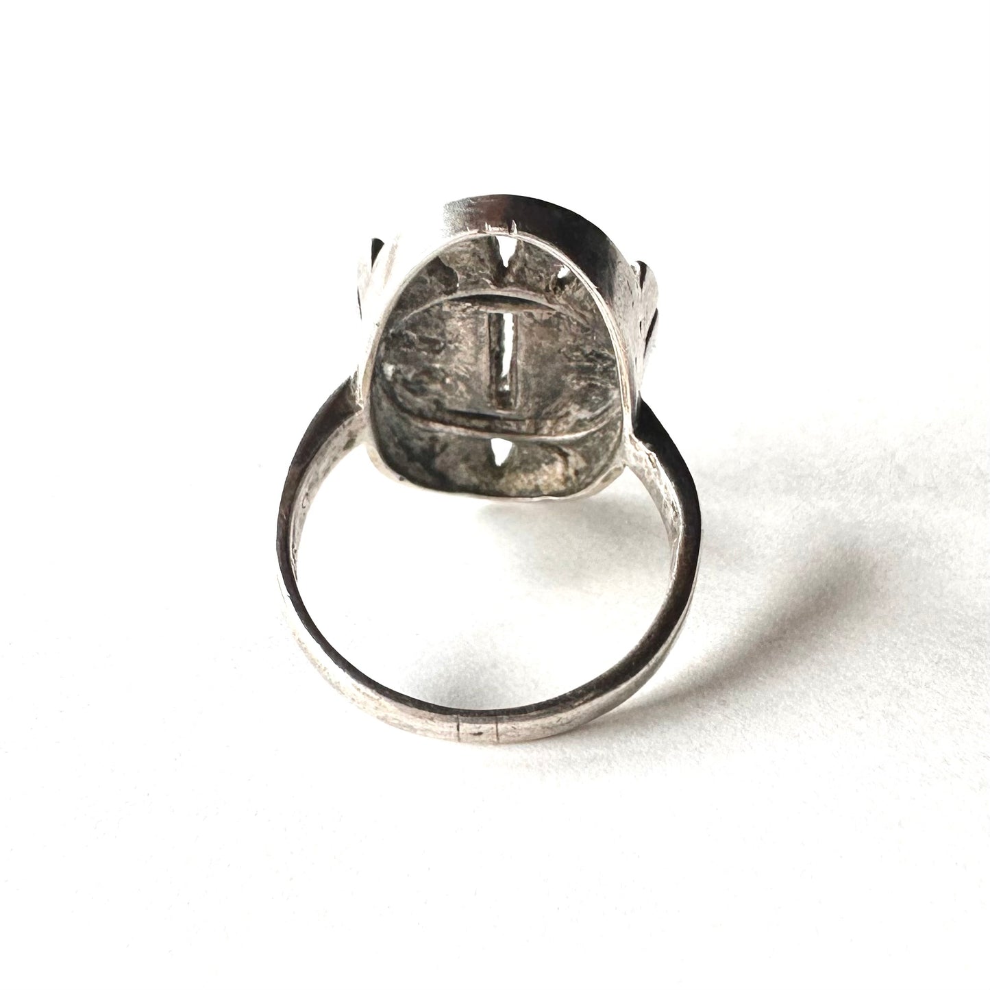 シルバー＆マーカサイト ヴィンテージリング 10号