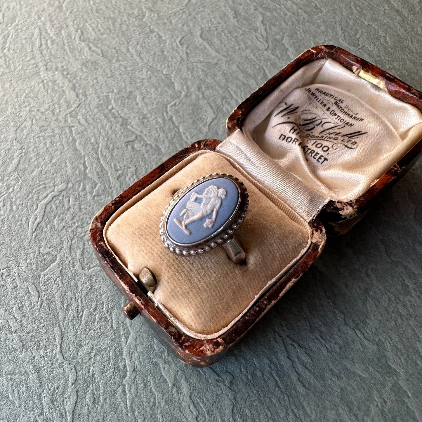 スターリングシルバー ウェッジウッド リング ブルー ロンドン 1978年 10号