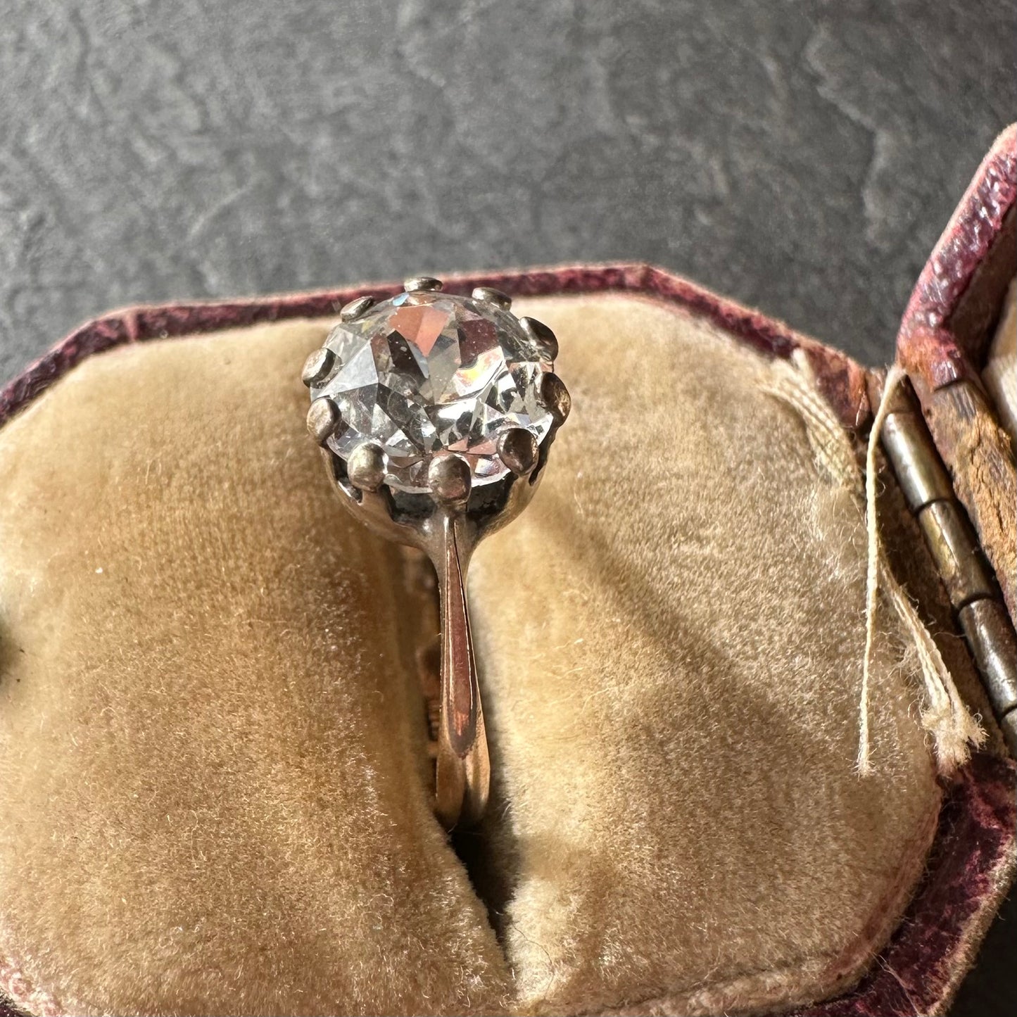 ロールドゴールド クリアグラス ソリティアリング 14.5号