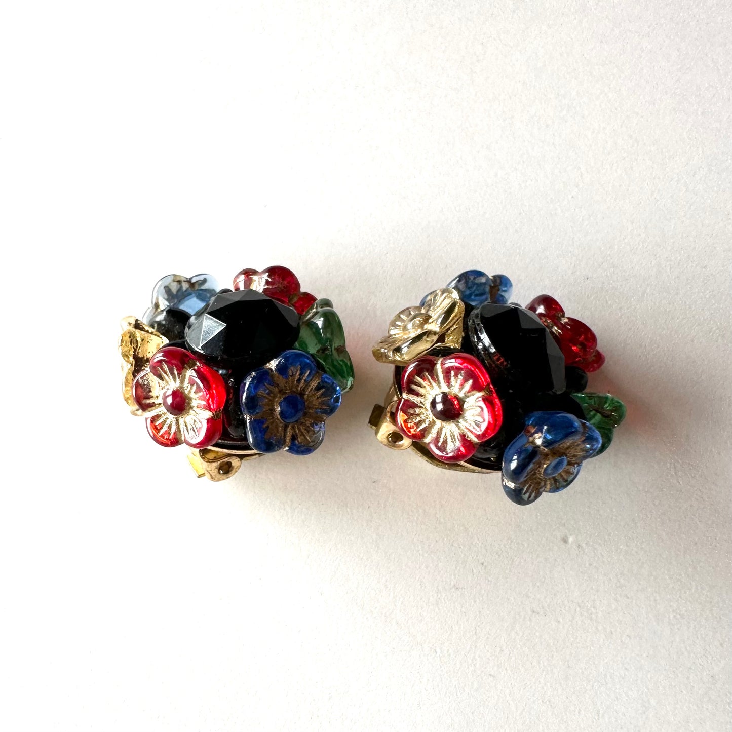 マルチカラーフラワーイヤリング