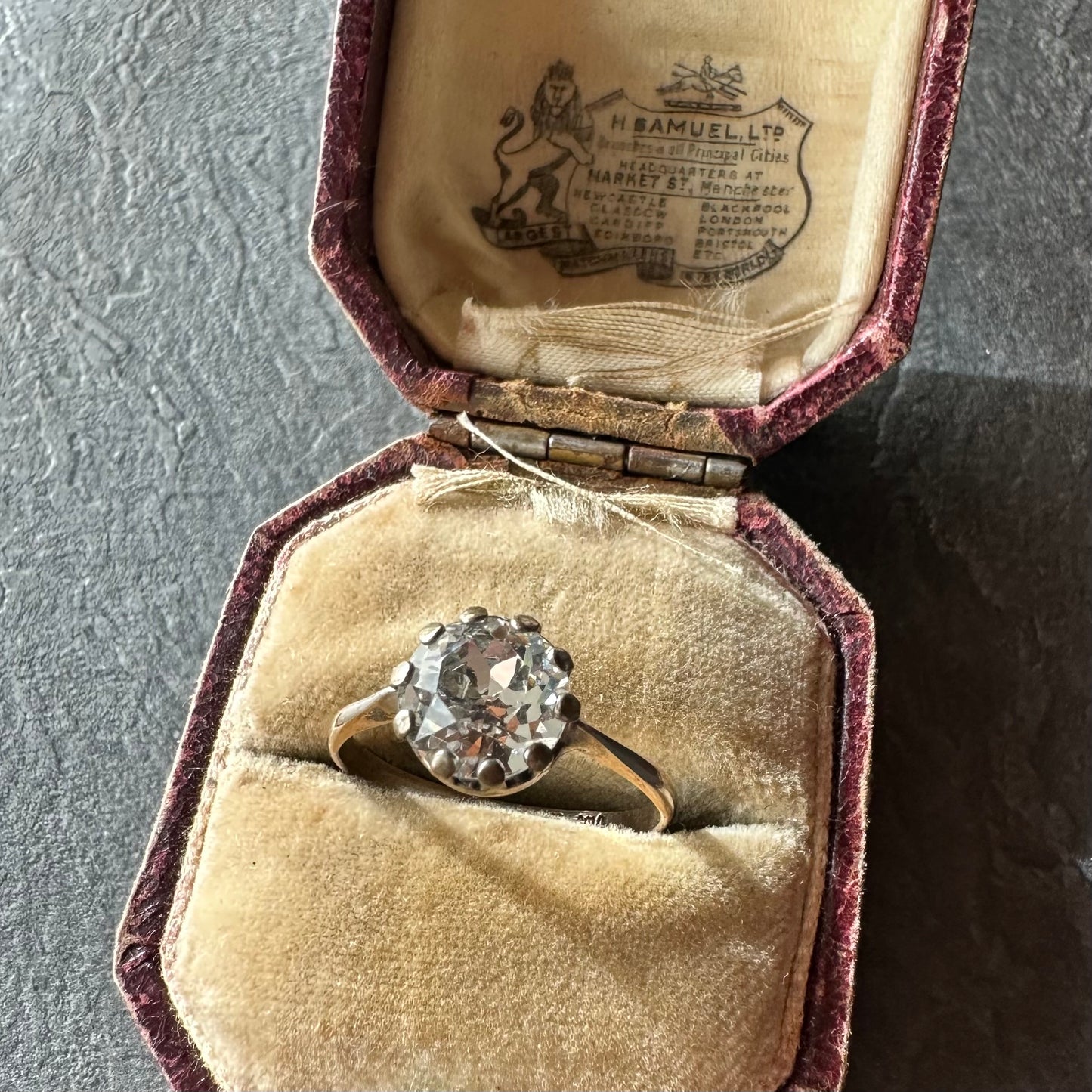 ロールドゴールド クリアグラス ソリティアリング 14.5号