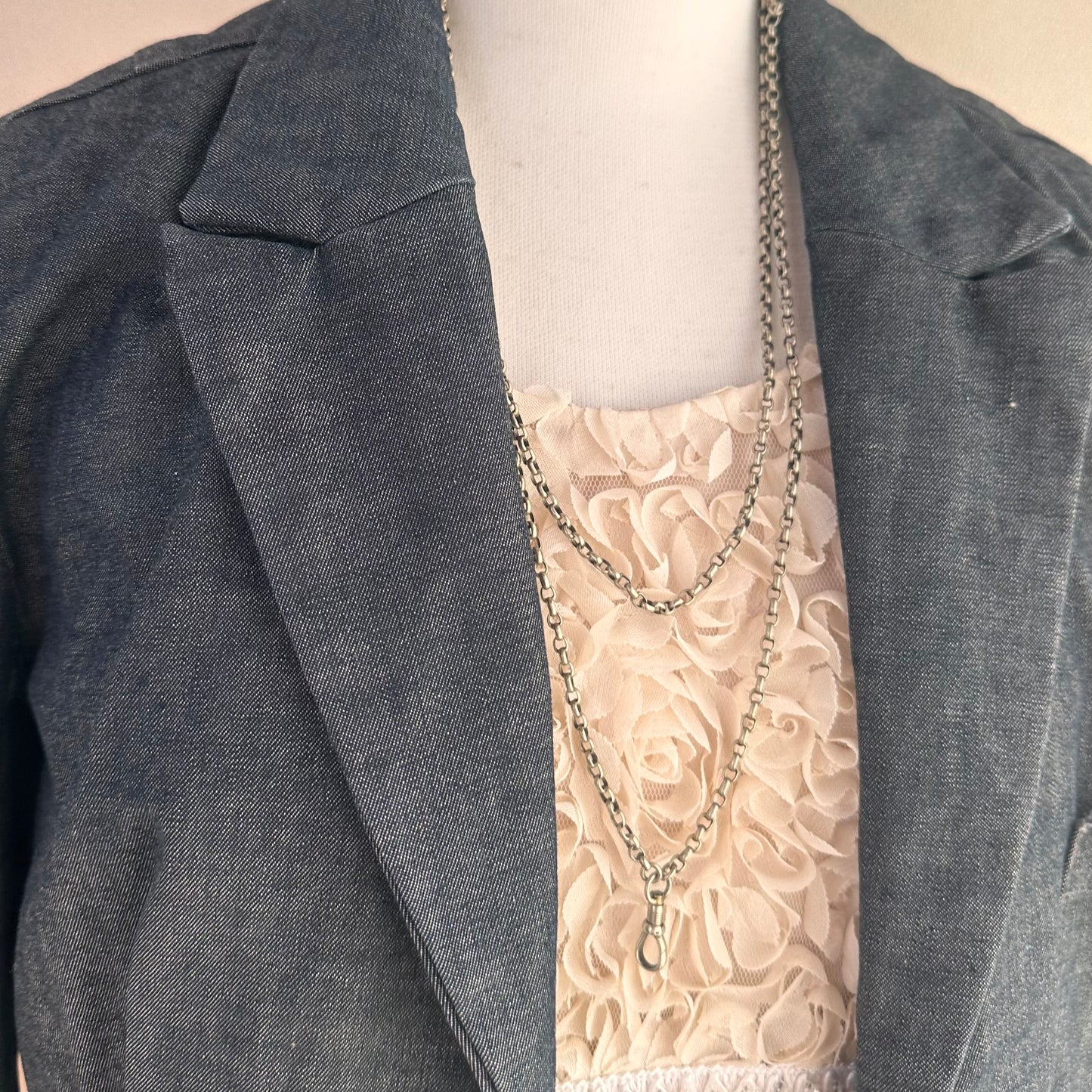 ヴィクトリアン ロングガードチェーン ドッグクリップ付