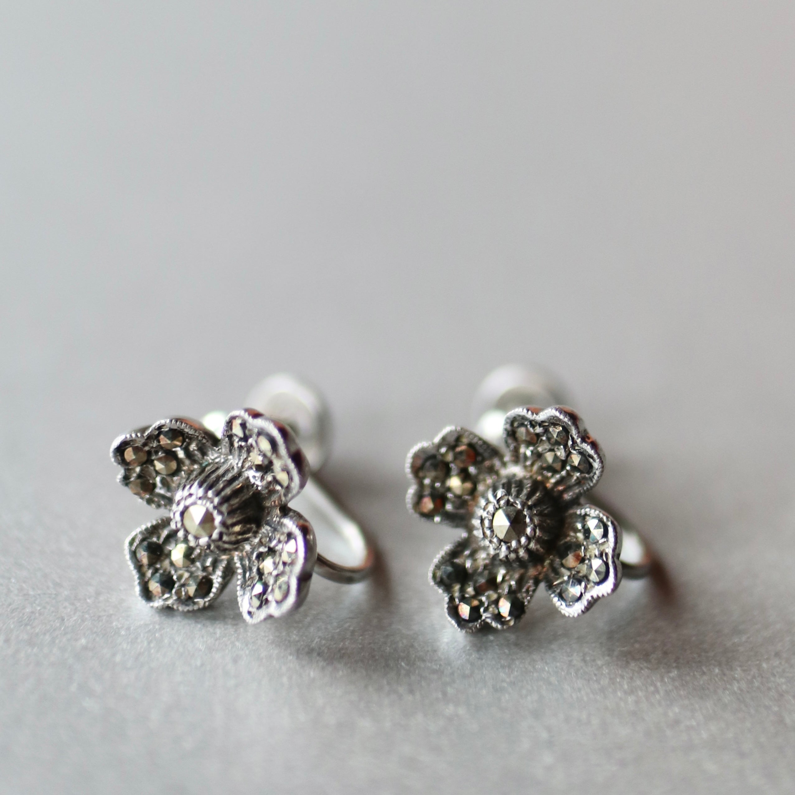 アンティークサフィレットビーズのシルバーイヤリング アンティークサフィレットビーズのシルバー925イヤリング