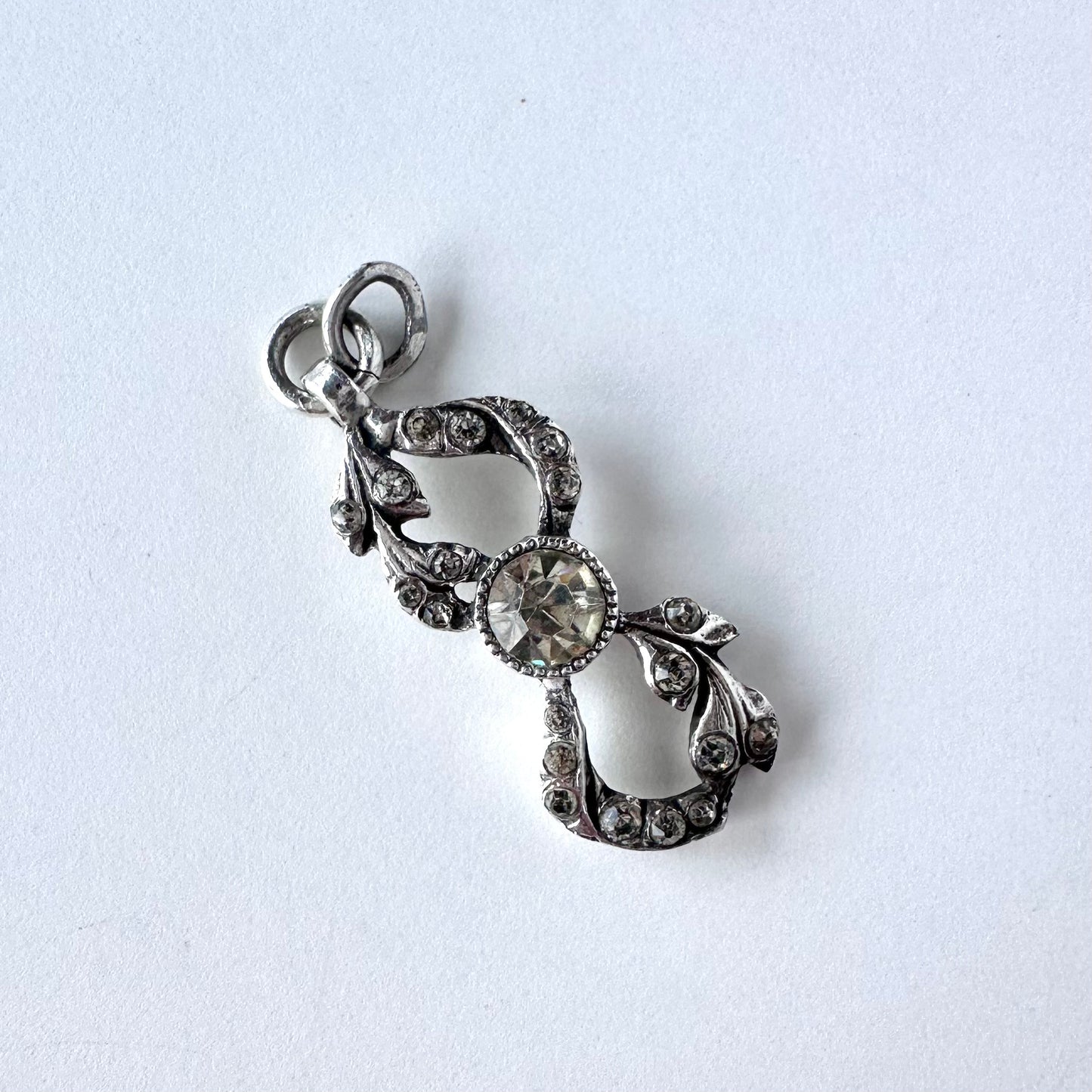 アンティーク クリアグラス ペンダントトップ