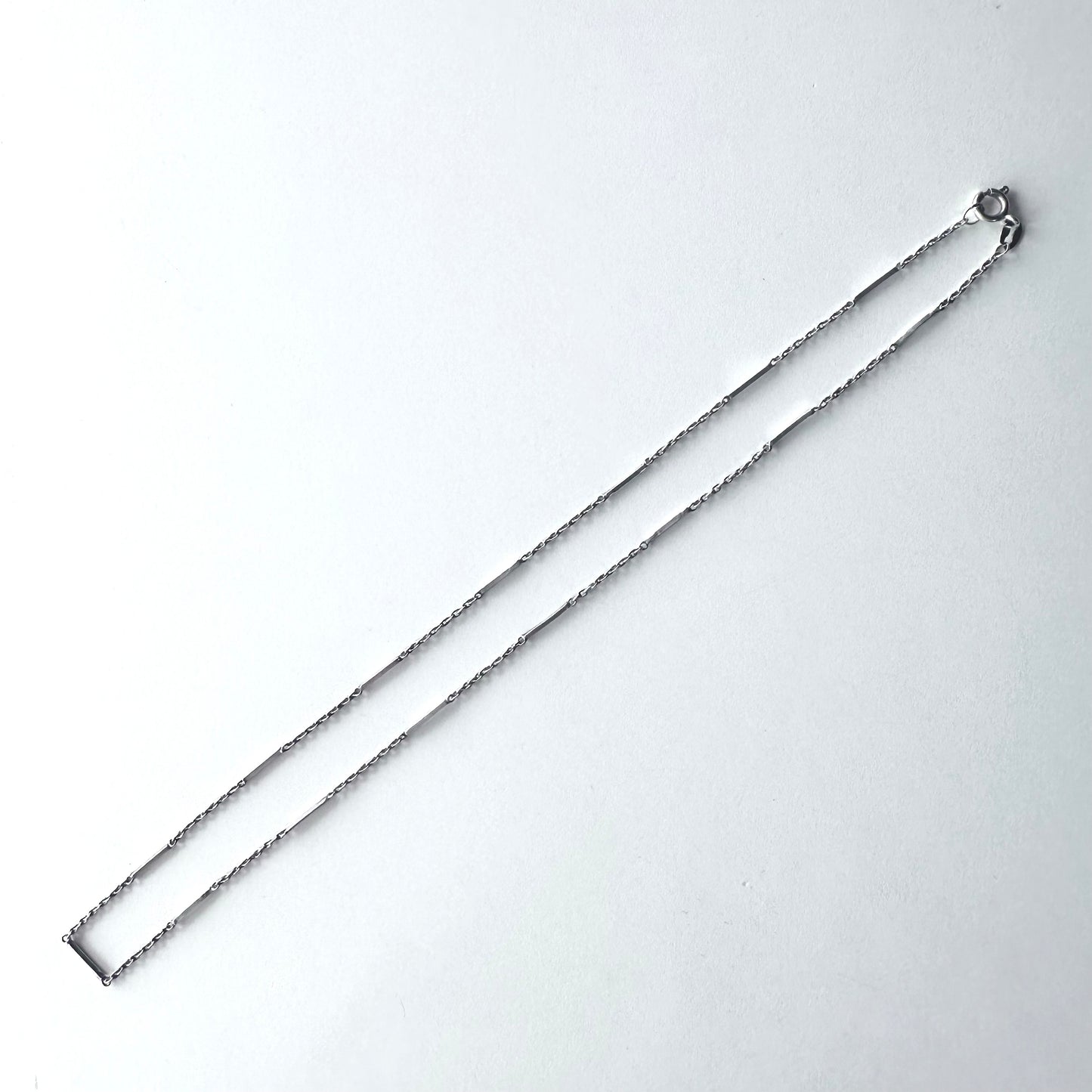 スターリングシルバー チェーン＆バー ネックレス