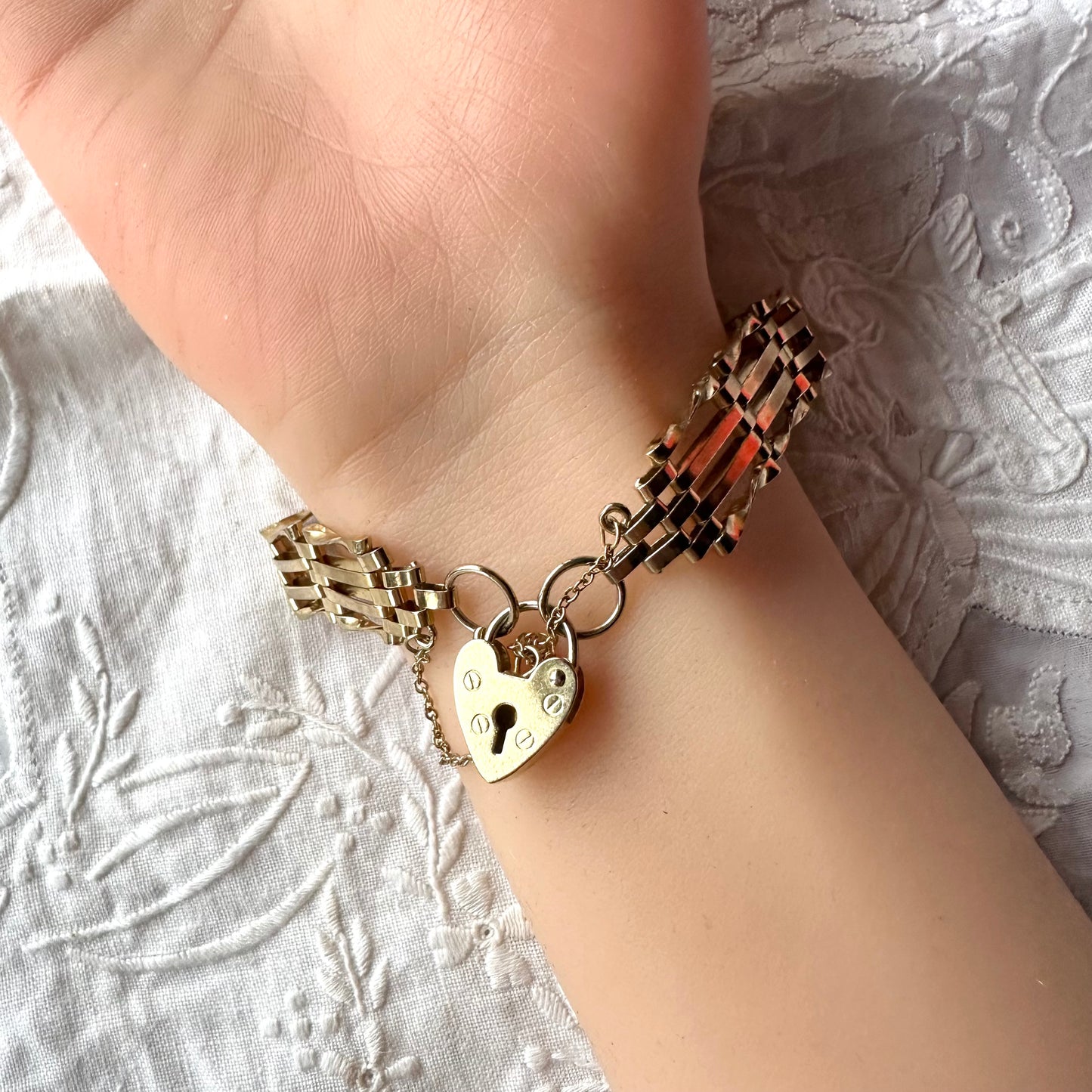 パドロック ゲートチェーン ゴールドプレーテッド ブレスレット